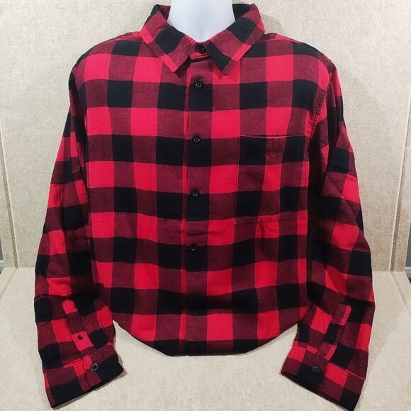 Flannel Button Down Long Sleeve Shirt -Q - Picture 1 of 7